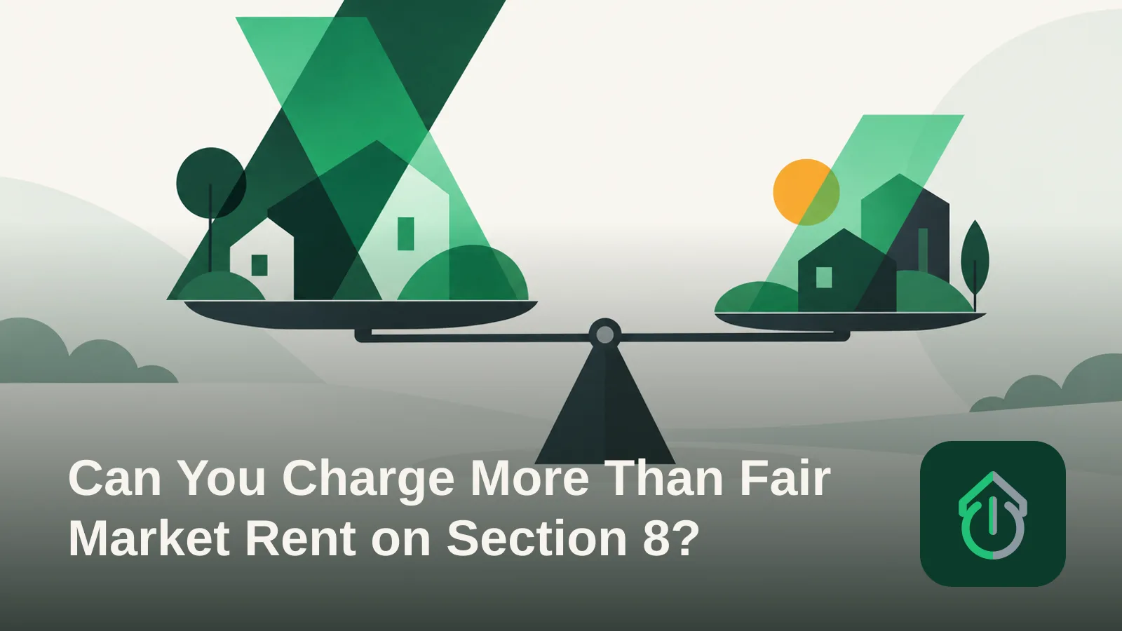 Abstract illustration of two overlapping bands balanced on a simple scale, representing a comparison between two rent-related figures.