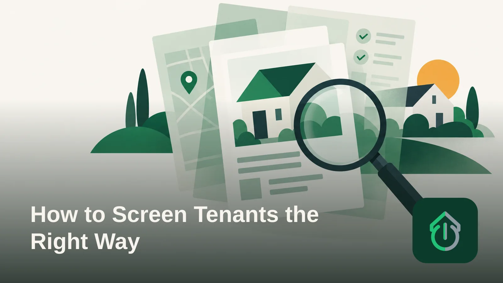 Abstract illustration of layered translucent document shapes and a magnifying glass motif suggesting a careful review process.